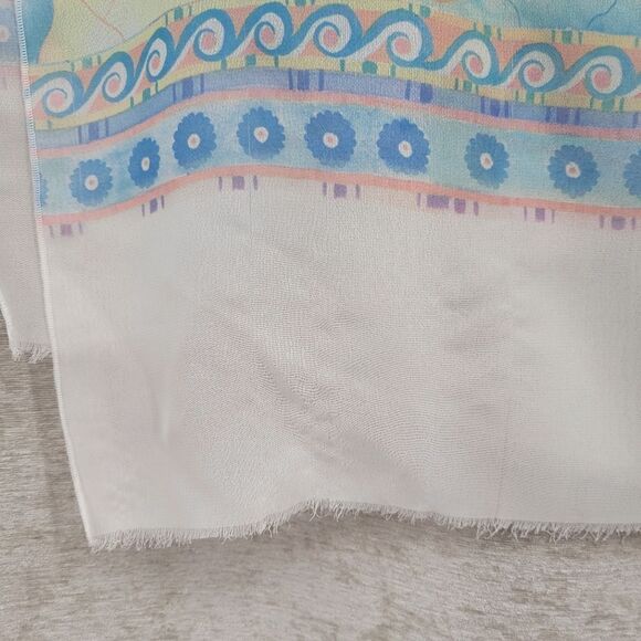 IFASMA Greek Scarf Pastel Abstract Dolphins Vintage - Picture 2 of 9